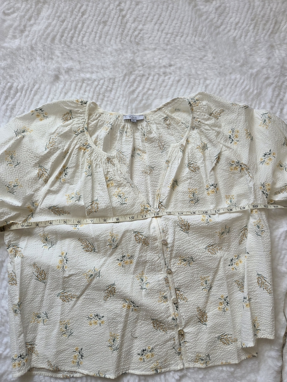 Rails Mariah Top — White Floral Button-Front Blouse - Picture 9 of 11